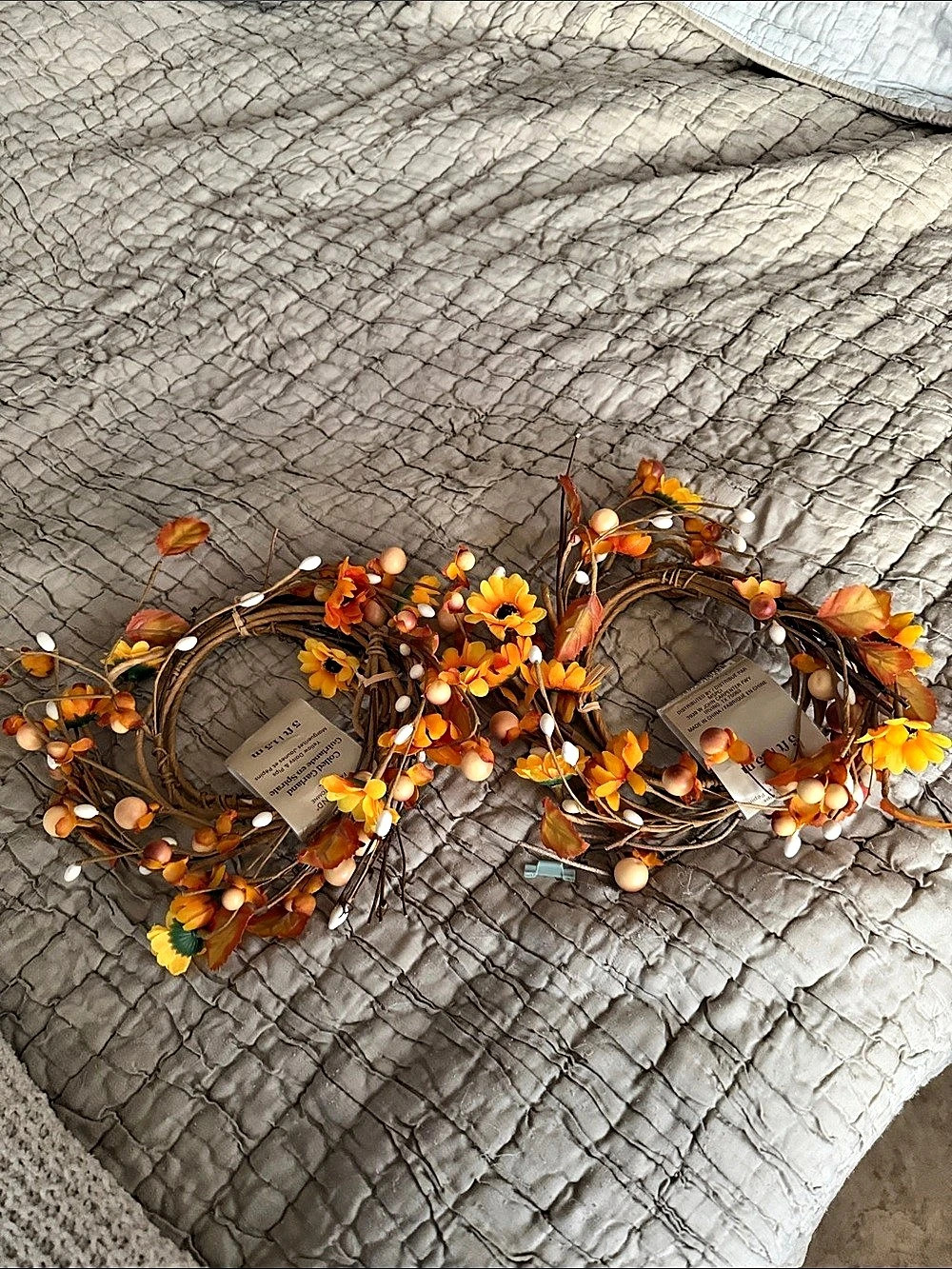 Two new Ashland Coiled Garland Yellow Daisy & Pips five feet great for thanksgiv